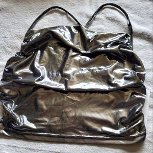 Silvery metallic crop top size S